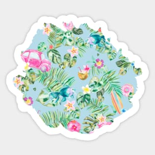 Hawaiian Tropical Dreamy blue Sticker